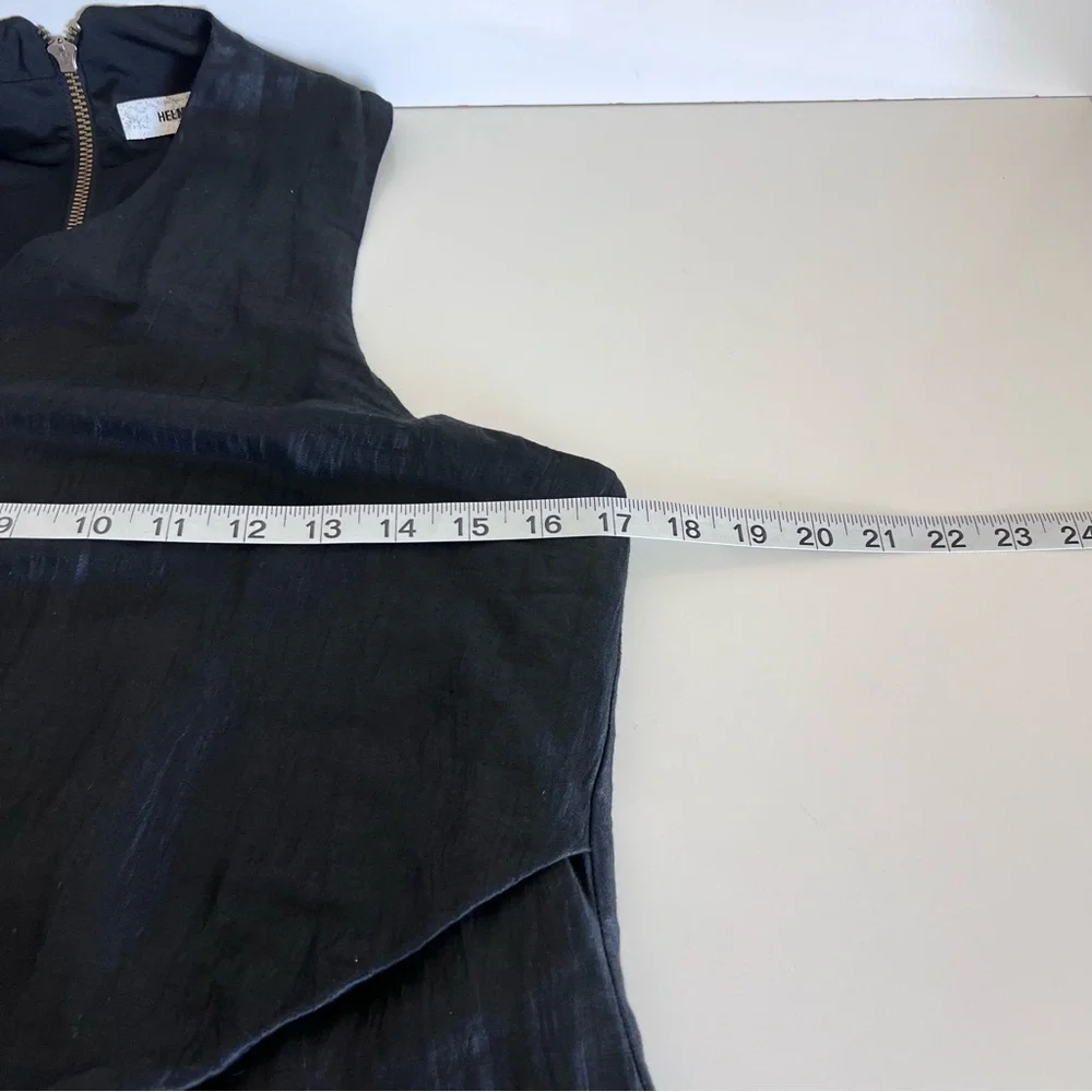 Helmut‎ Lang Women’s Lucid Black Sleeveless Asymmetric Dress Linen